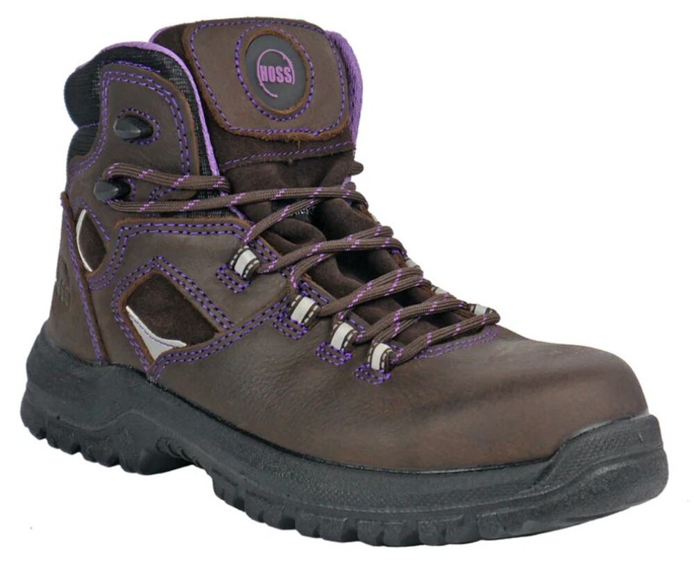 HOSS Women Lacy 6" Composite Toe Work Boot US 11 Brown Leather Waterproof SR EUC